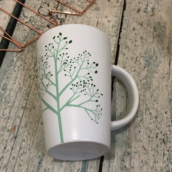 Davids tea Perfect mug trees branches mint green holiday cup ceramic white gift - Picture 1 of 6